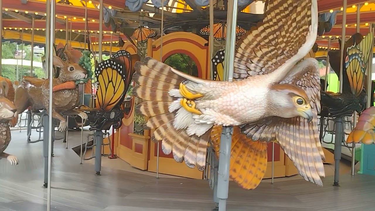 Checking Out The Animals on The Green Way Carousel in Boston Massachusetts