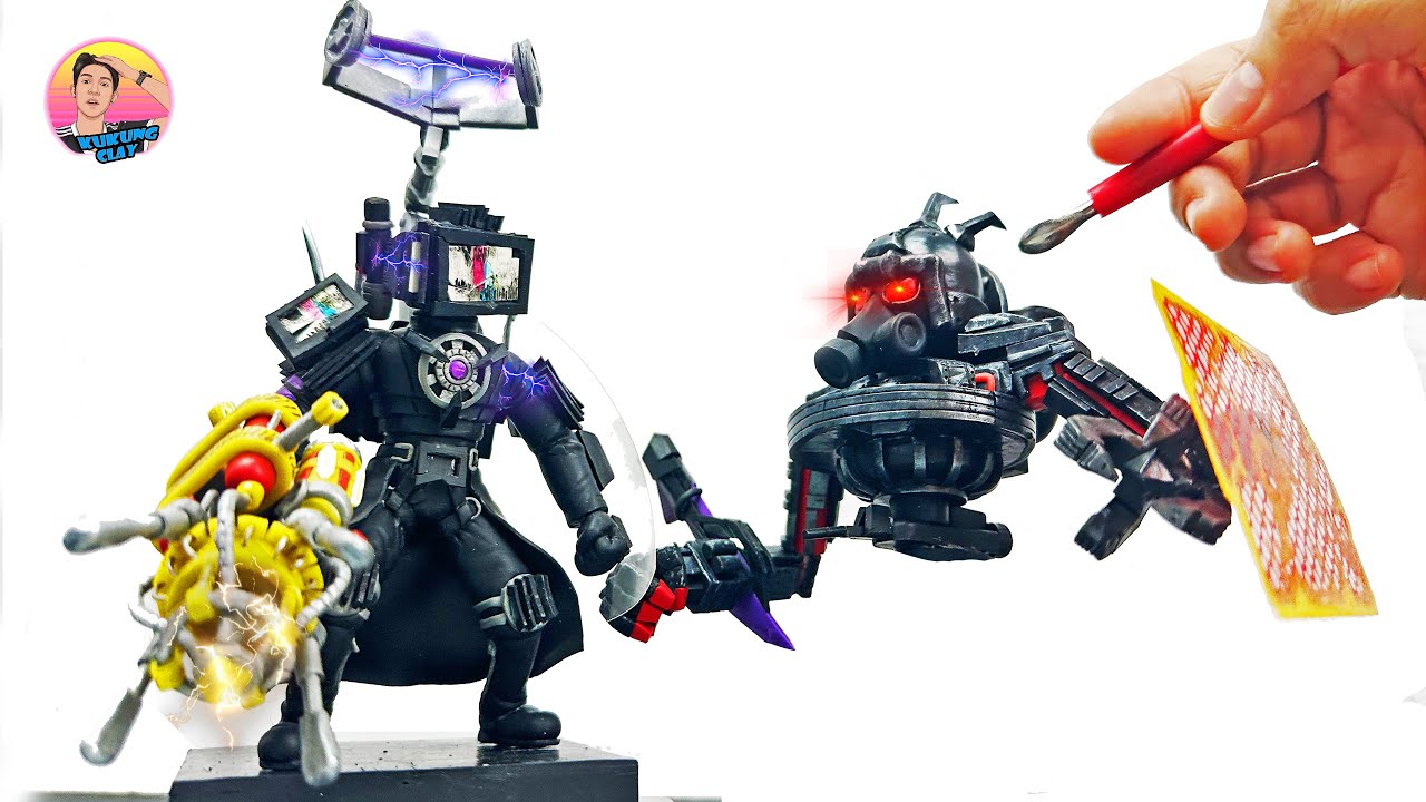 Making Titan Tv Man & Juggernaut  with Polymer Clay. Custom Version. [ skibidi toilet 77 ]