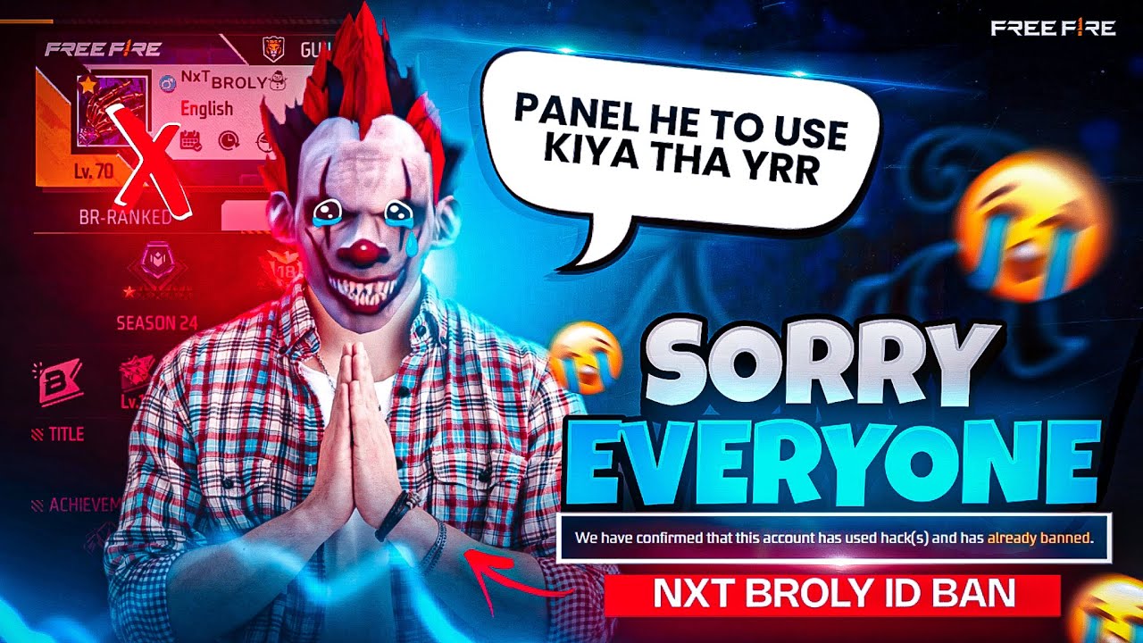 ᴺˣᵀ Broly☃️ ID GOT BANNED 🚫 Sorry Everyone 💔 1 v 6 Panel Gameplay By NXT Player 🙂 -GarenaFreeFire