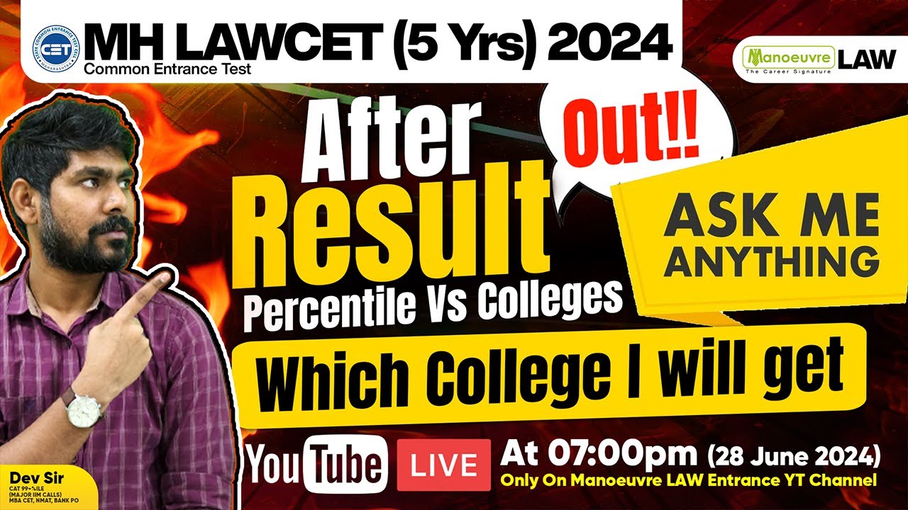 MH LAW CET 5Yrs 2024 What After Result? Percentile Vs Colleges |Colleges To Target? |Ask Me Anything