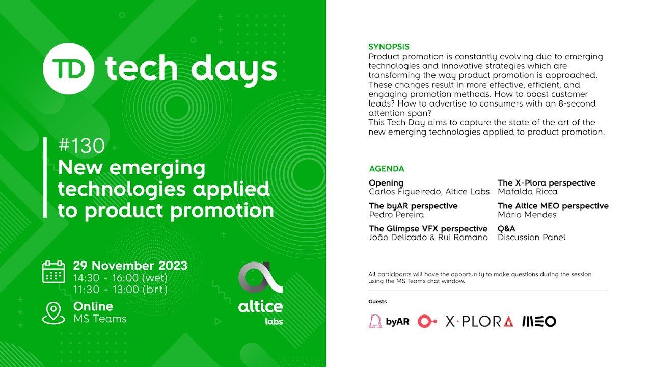 130th TechDay - New emerging technologies applied to product promotion