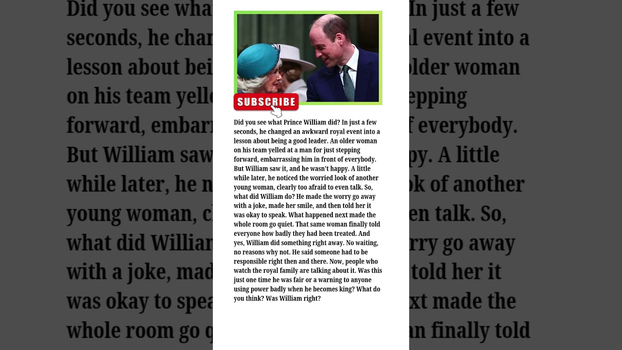 Royal Shock: William Steps In After Palace Controversy — Camilla Remains Silent!