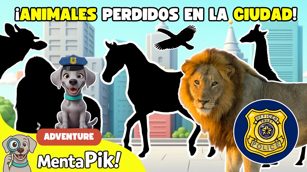 Juego de Sombras: ¡Animales Perdidos en la Ciudad! 🐾🦁