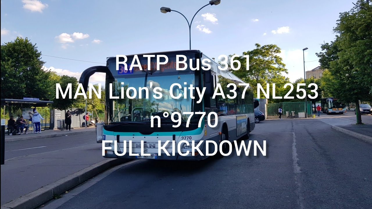RATP: Bus 361 MAN Lion's City A37 NL253 EEV n°9770《Voyage Complet》[FULL KICKDOWN + Ventilation] 🔥💨