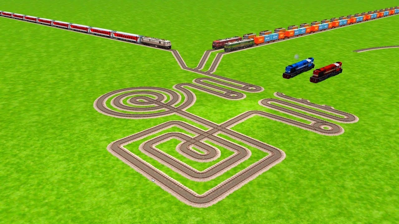 ⛽TRAIN RUNNING SQUARE RISKY SPRING RAILROAD TRACKS ZIG ZAG TRACKS | Railworks Beamng Drive Railroad