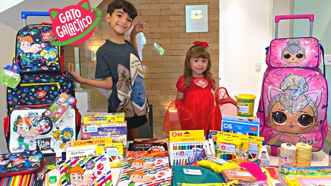 COMPRAMOS E ORGANIZAMOS O MATERIAL ESCOLAR DO LUCAS ROCHA E DA MANUELA @GatoGalactico