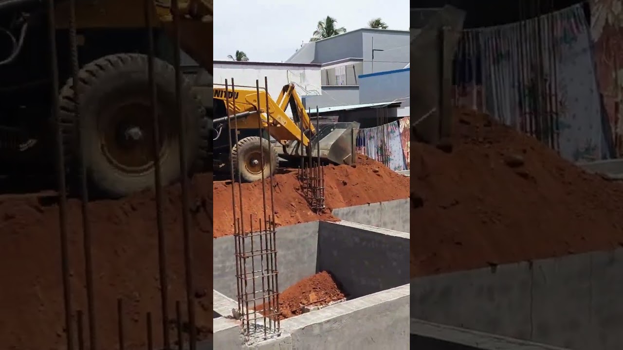 gravel filling in basement with jcb # basement#gravel