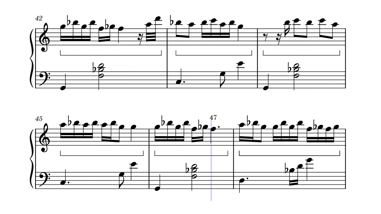Vağzalı rəqsi, piano üçün notları.