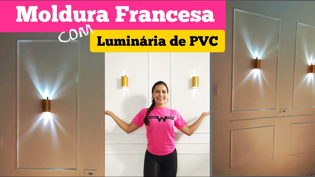 Casa elegante com MOLDURA FRANCESA (BOISERIE) e luminária de PVC gastando pouco | Passo a passo.