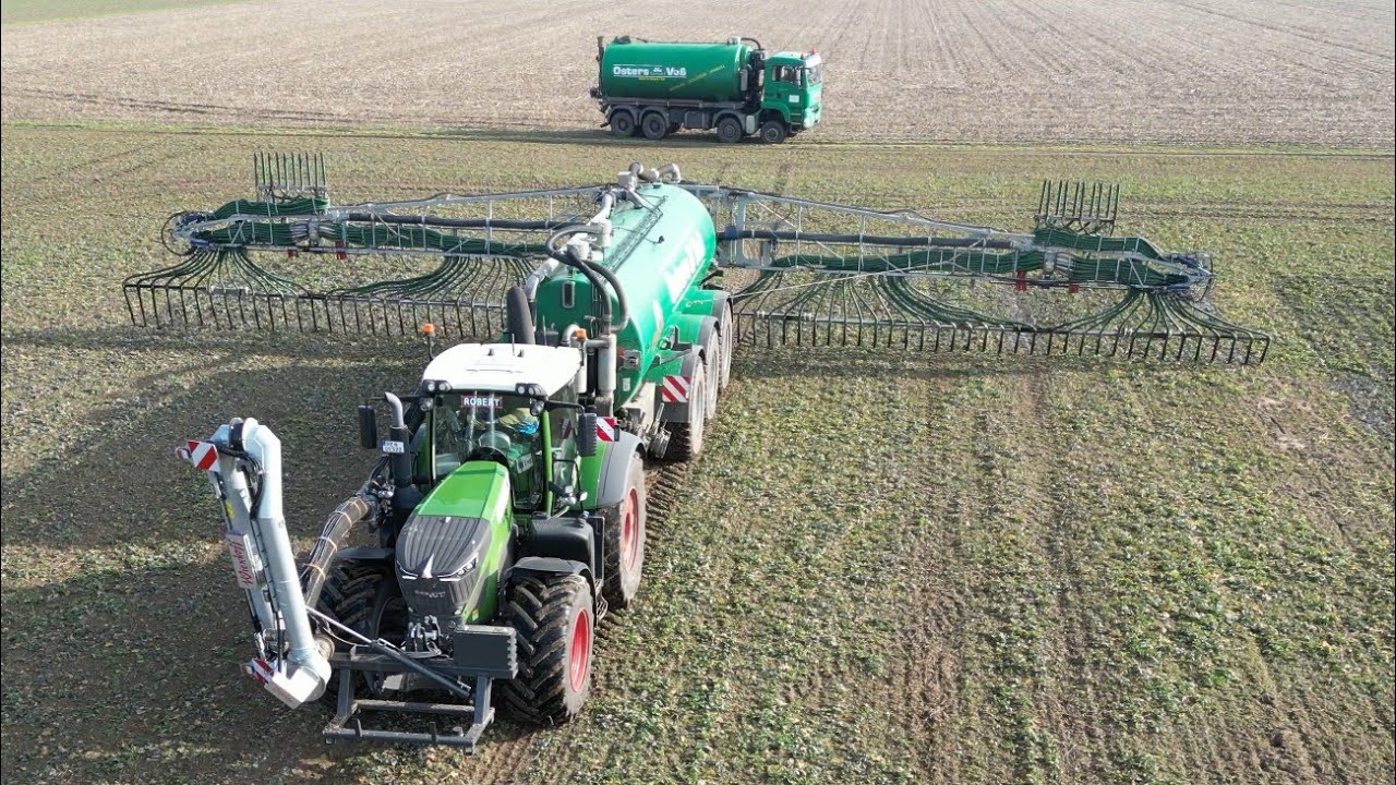 FENDT 939 mit WIENHOFF Fass von OSTERS & VOß / Zubringer FENDT 828 mit Kumm Zubringer & MAN / 4K
