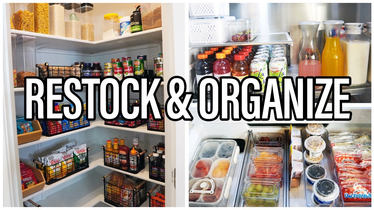 RESTOCK AND ORGANIZE WITH ME | PANTRY & FRIDGE ORGANIZATION | ULTIMATE FRIDGE AND PANTRY MAKEOVER