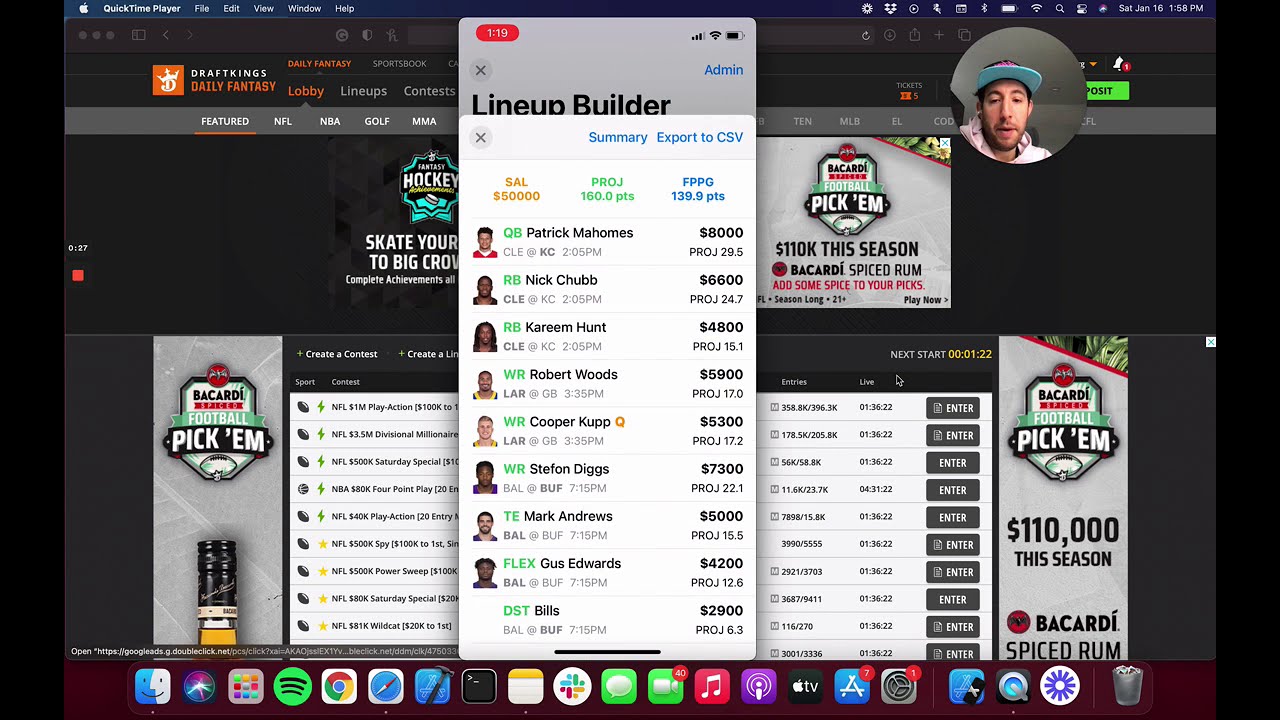 Optimal DFS | Upload Lineups to DraftKings