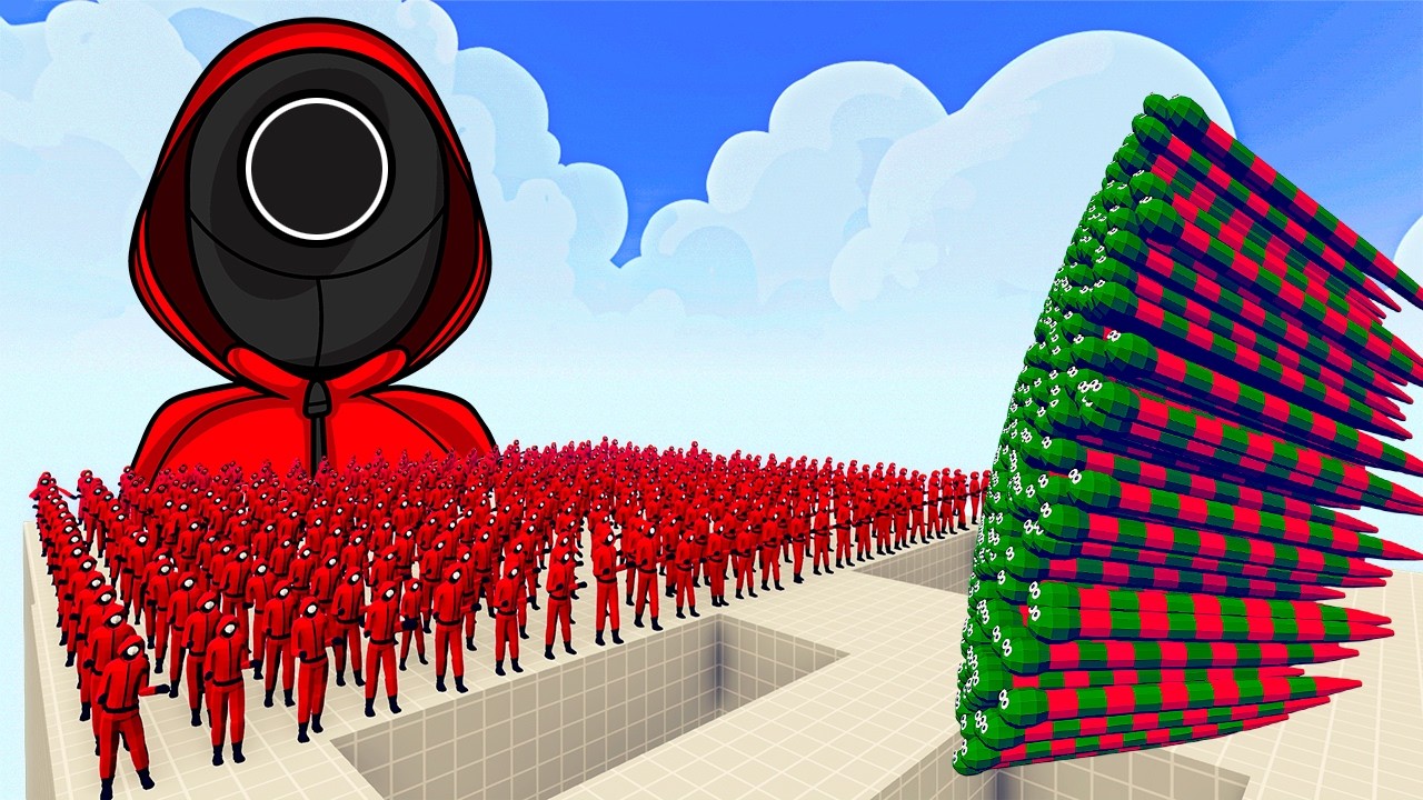 100x SQUID GAME + 1x GIANT vs 3x EVERY GOD   Totally Accurate Battle Simulator TABS