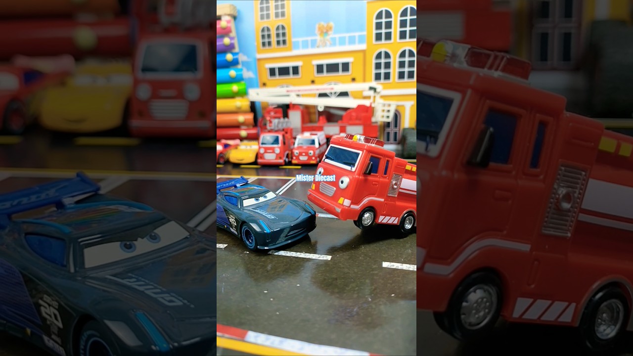 Jackson Storm is trapped! Tayo Rescue Team to the rescue! 🏎️🚨 #JacksonStorm #Tayo #Disney #Rescue
