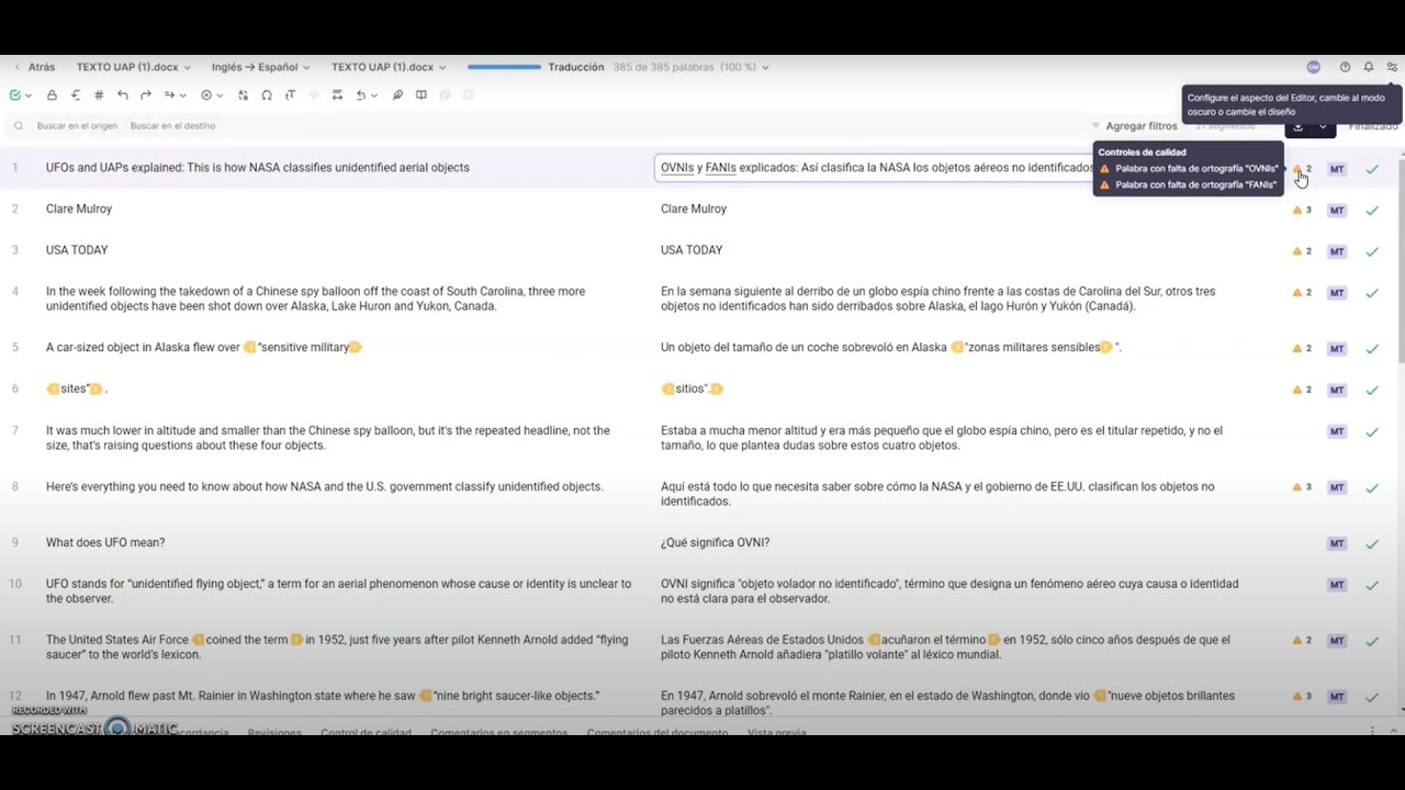 Videotutorial: Traduce con SmartCat