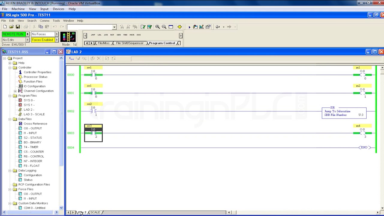 28. Program Control Subroutine in Allen Bradley RS Logix 500