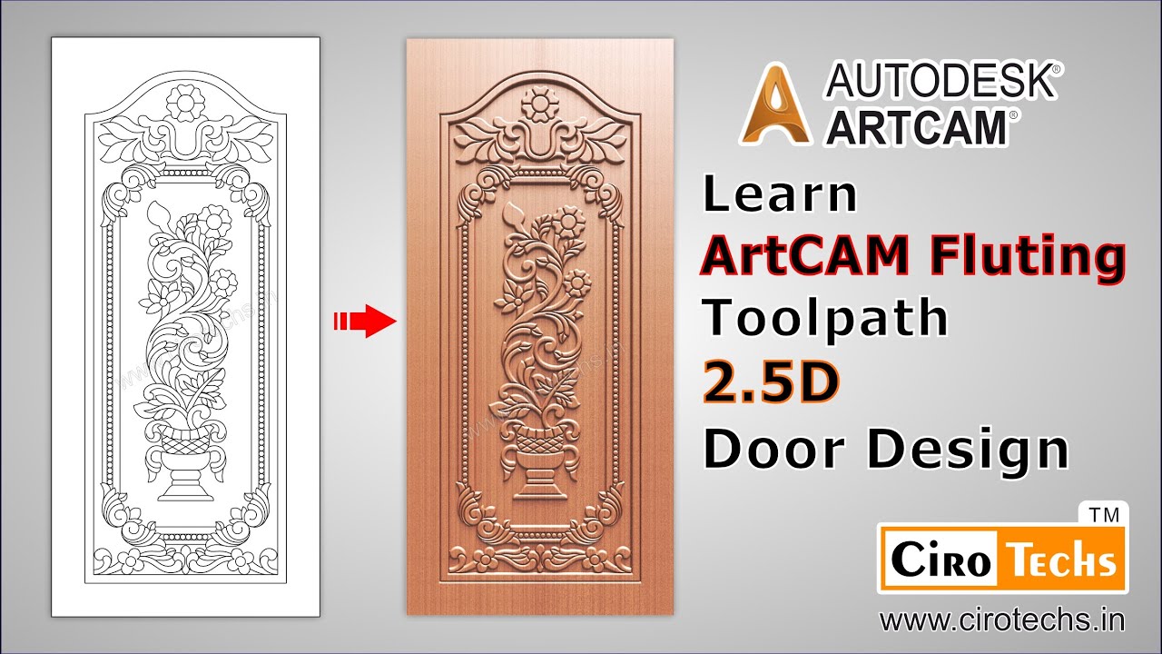 Artcam 2.5D Design  | Fluting Toolpath |  #artcam #fluting #furniture #architecture  #woodworking
