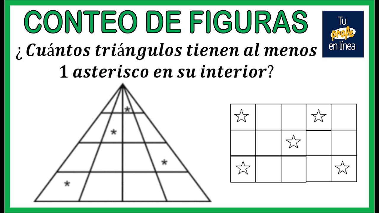 ✅CONTEO DE FIGURAS 06: Cuántos triángulos tienen al menos un asterisco en su interior