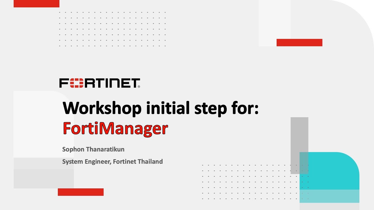 Workshop: Demo Initial step for FortiManager v.7