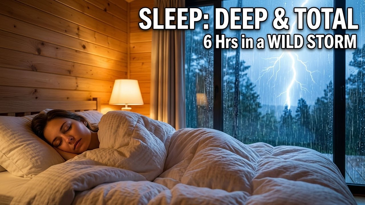 Heavy Rain in the Forest Cabin 🌧 (No Ads) | Heavy Rain Sounds for Deep Sleep & Rest | 6 Hours