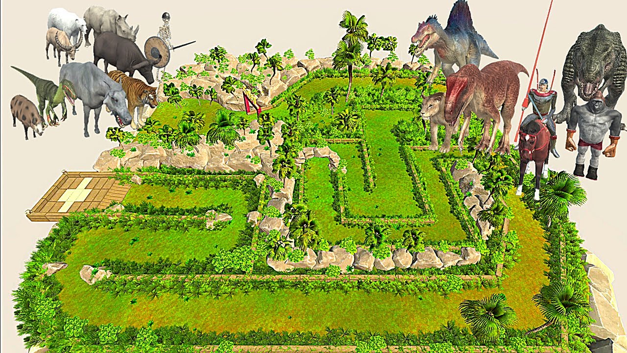 ARBS Speed Race. A course that runs through the grassland! | Animal Revolt Battle Simulator
