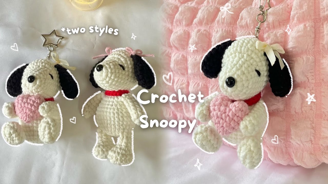 💗 Snoopy Keychain *In Two Styles | A Crochet Tutorial