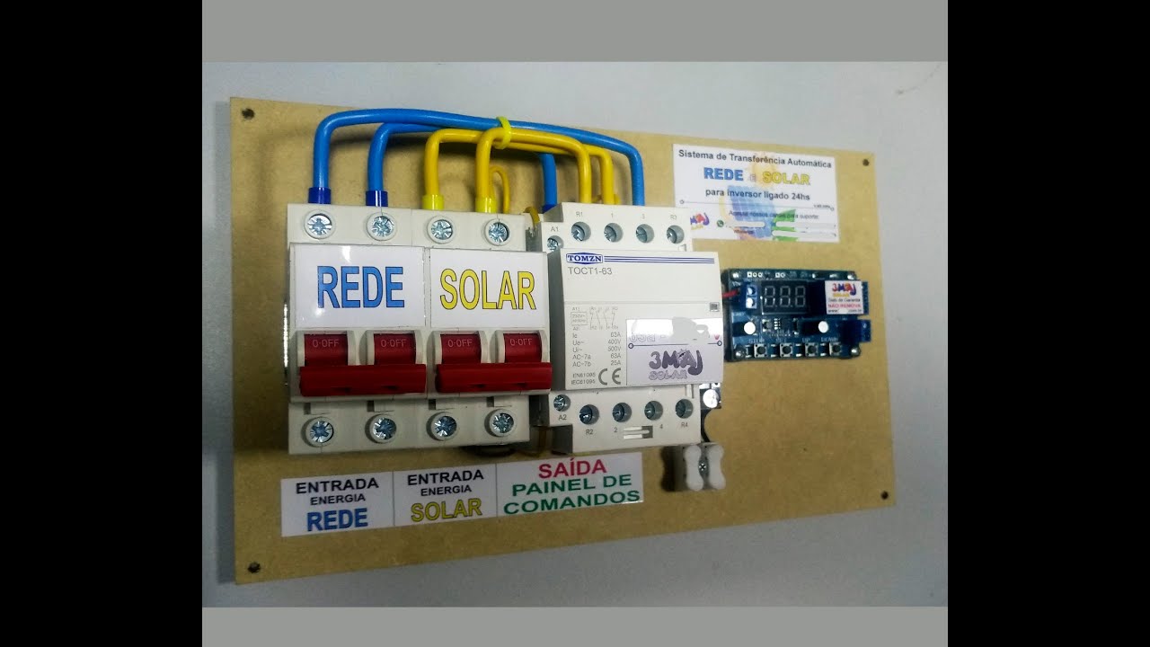 Sistema Transferência Automática Rede E Solar Inversor Ligado 24hs