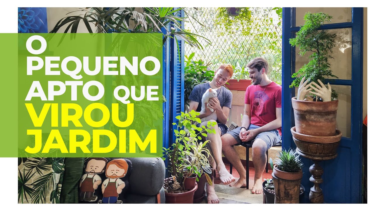 ELES MORAM EM UM JARDIM! PEQUENO APARTAMENTO SUPER CHARMOSO DECORADO COM PLANTAS POR TODOS OS LADOS