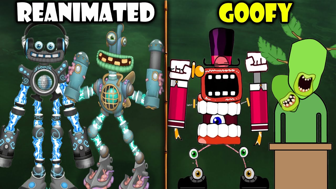 MonsterBox: WATER ISLAND REALISTIC with GOOFY WUBBOX CAINE, KAUFMO | My Singing Monsters Incredibox
