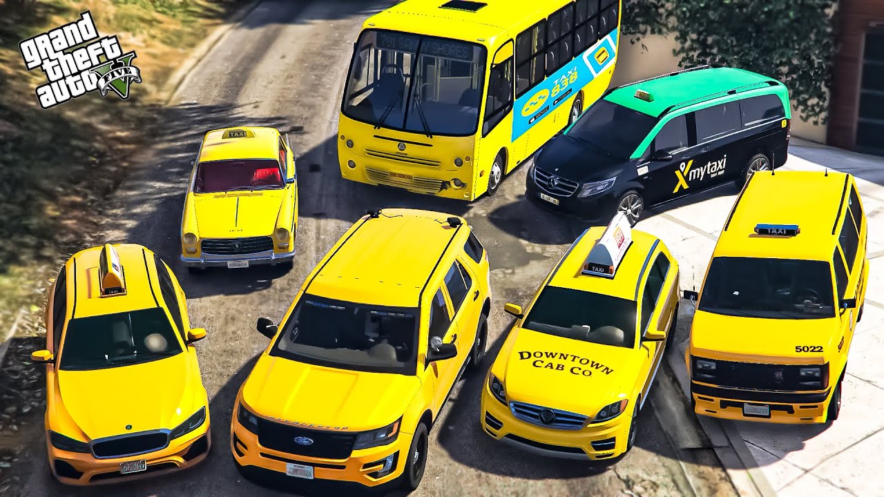 GTA V - Stealing HEAVY TAXI Department Vehicles with Franklin in GTA 5!
