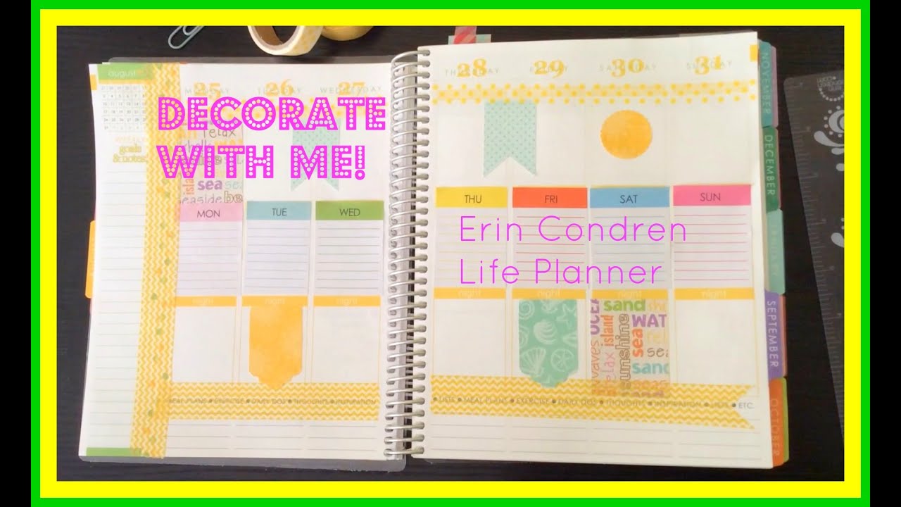 Decorate Your Erin Condren Life Planner With Me!  Wk of 8.25.14 | Anita Anglin