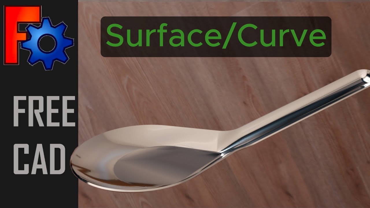 Create a spoon using Surface WB and Curve WB in Freecad