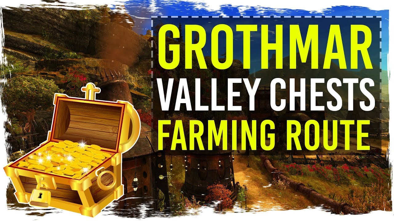 Guild Wars 2 Grothmar Valley Chests Farming Route with TacO Markers