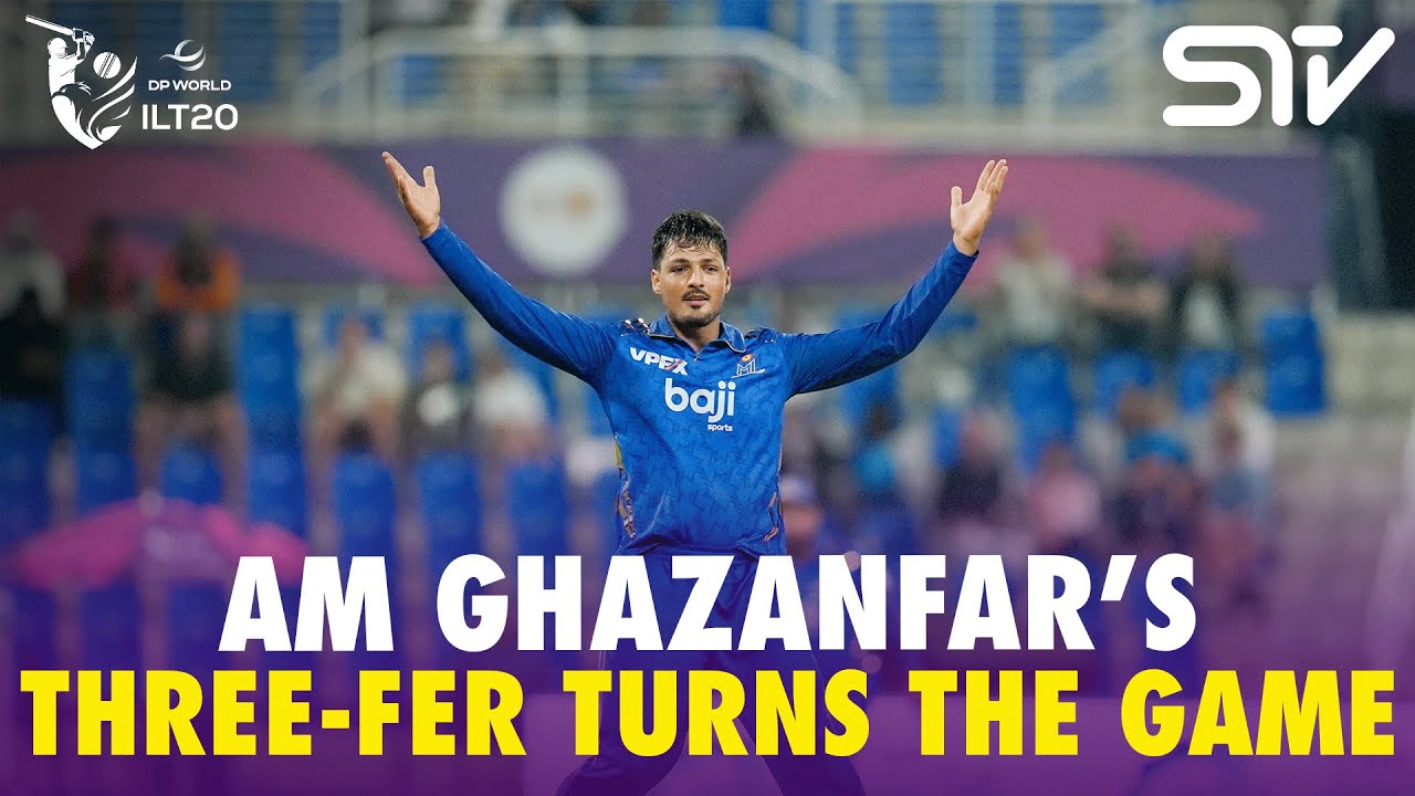 AM Ghazanfar&rsquo;s Three-Fer Turns The Game 💥🔥 | MIE vs Dubai Capitals | M 28 | DP World ILT20 | M3Y1J