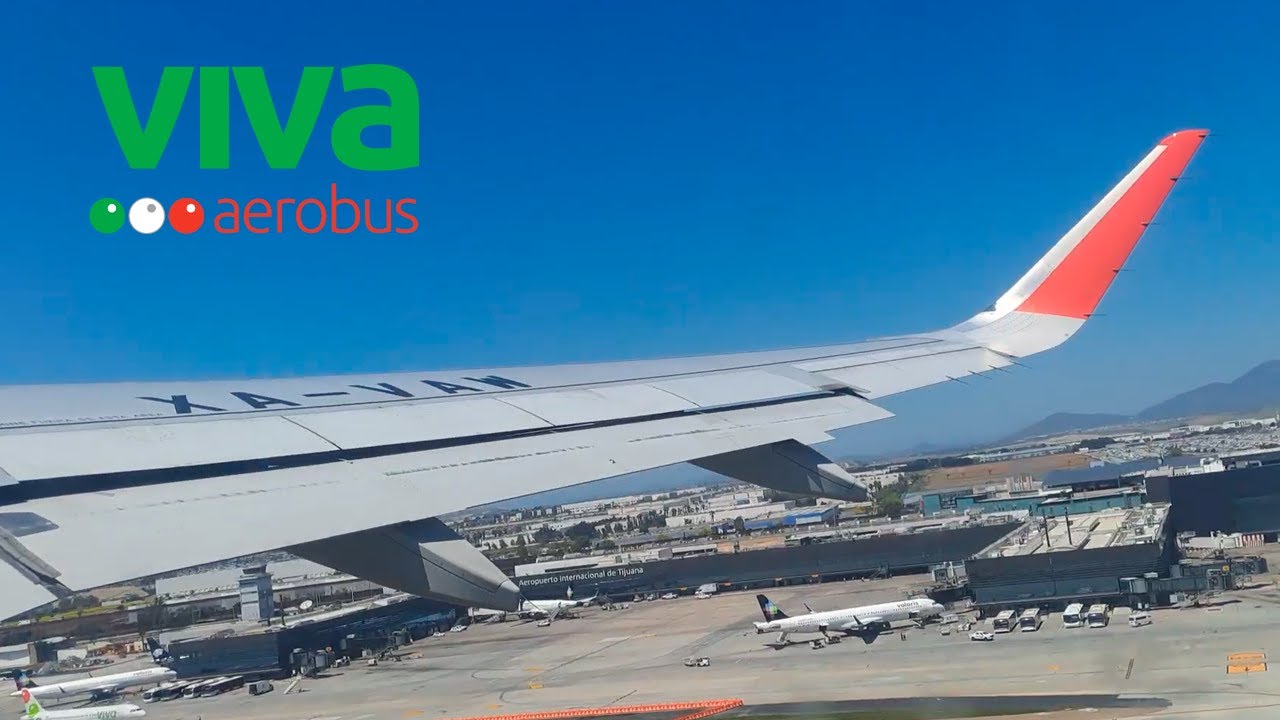 SALIDA DE LA PISTA 27 DE TIJUANA VIVAAEROBUS A320 XA-VAW