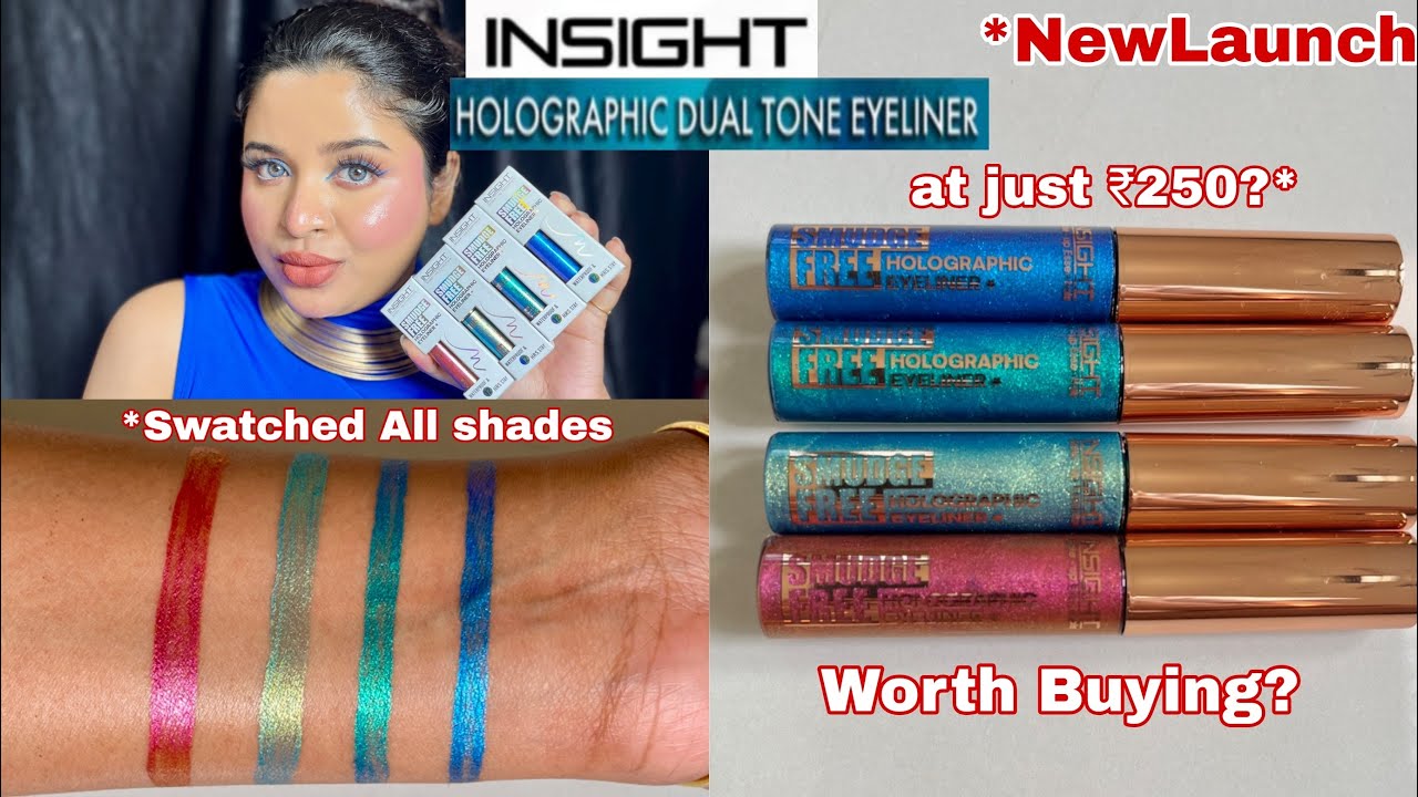 *NEW Insight Cosmetics Holographic Eyeliner All Shades Swatches & Honest Review||Watch before buying