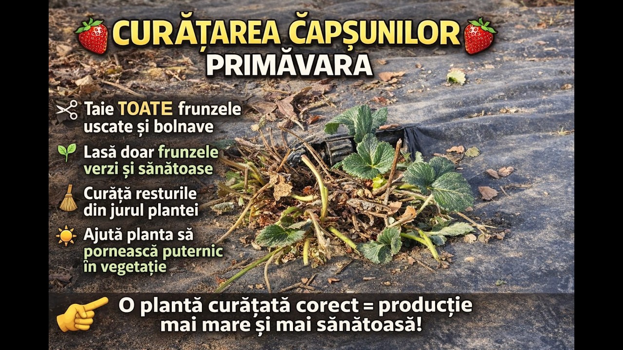 Curățarea de primăvară(manual) la căpșunii remontanți (fără greșeli)