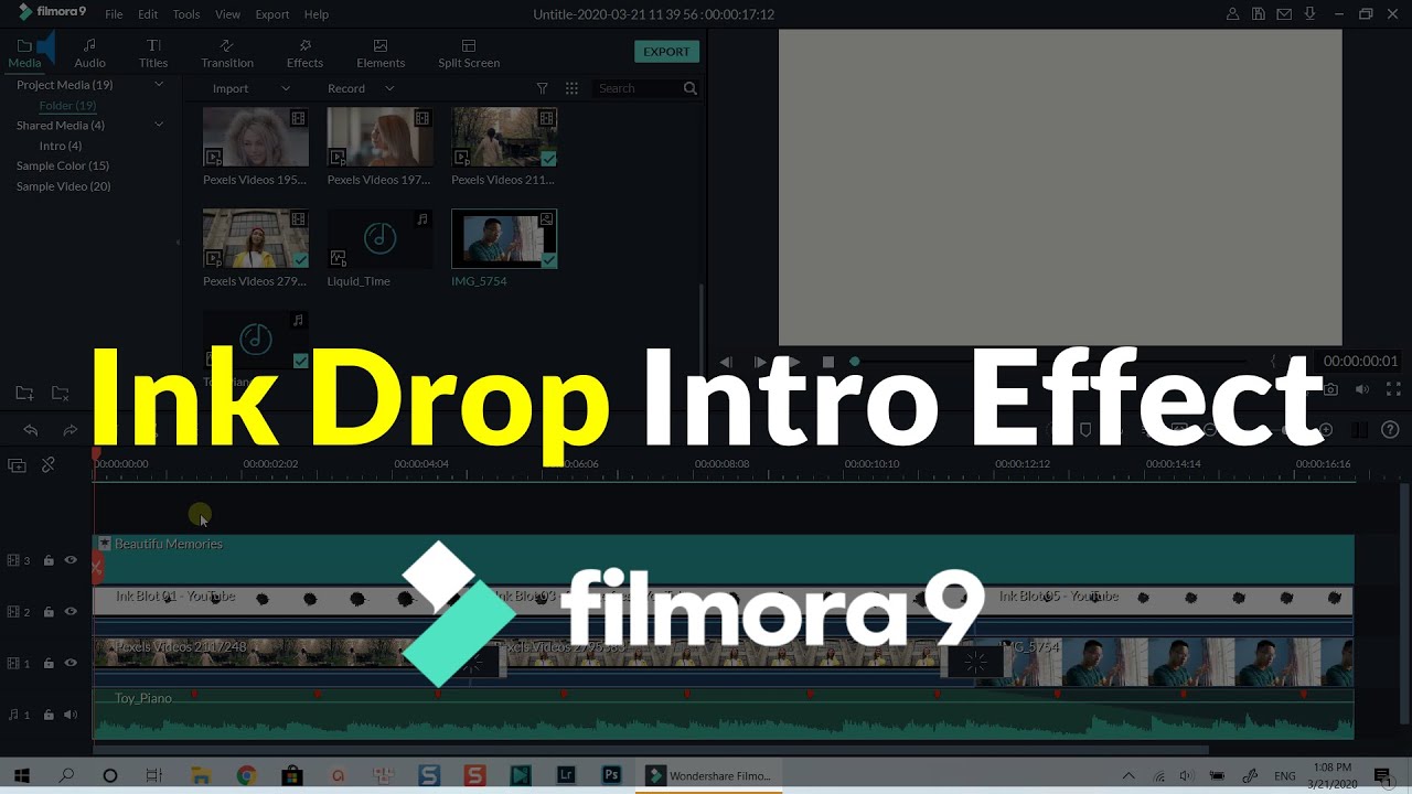 How to Create Ink Drop Intro Effect| Chinese Movie Intro| Filmora 9 Tutorial