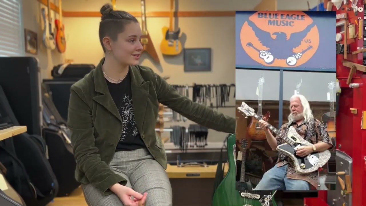 Ceil Thompson and her self-made guitar