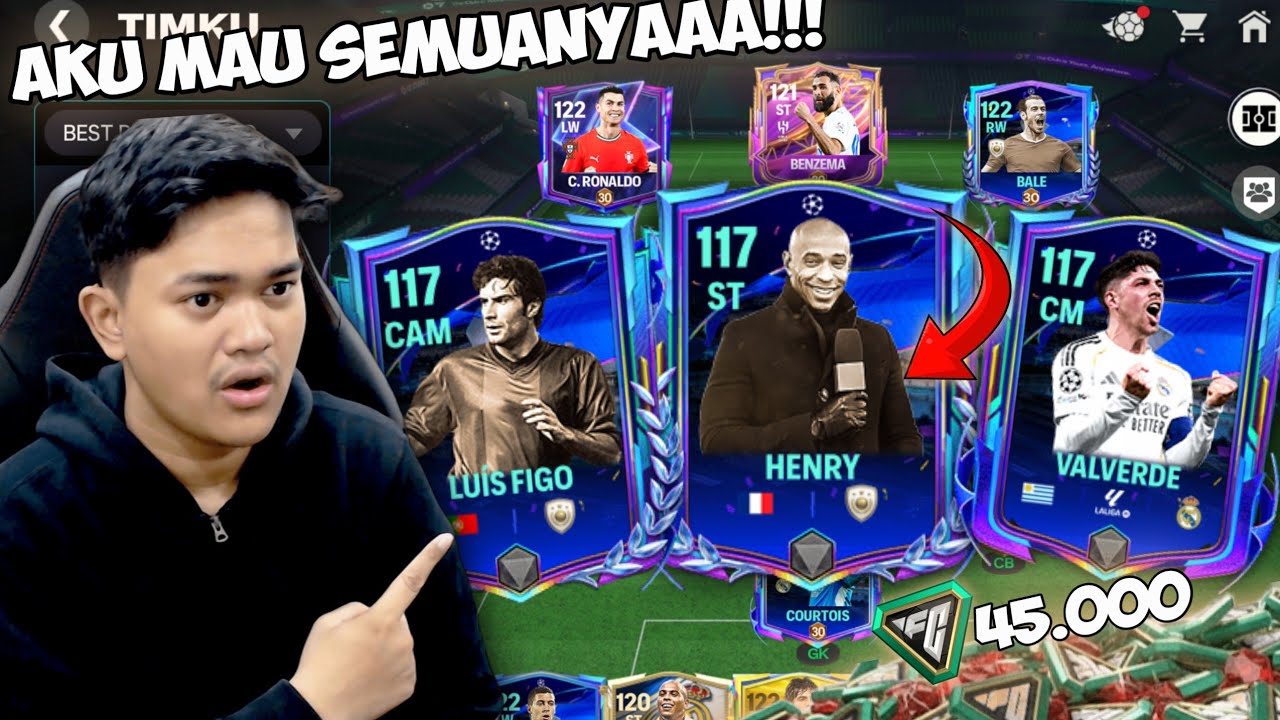 AKU TOP UP 45.000 FC POINT DEMI HENRY, LUIS FIGO & VALVERDE! GA NANGKA WANGI BANGET! - EA FC MOBILE