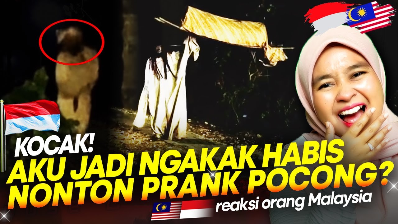 🇮🇩 NGAKAK SEREM!!🤣🤣 PRANK KERANDA TERBANG POCONG DAN KUNTILANAK KOCAK HABIS!! || 🇲🇾 REACTION