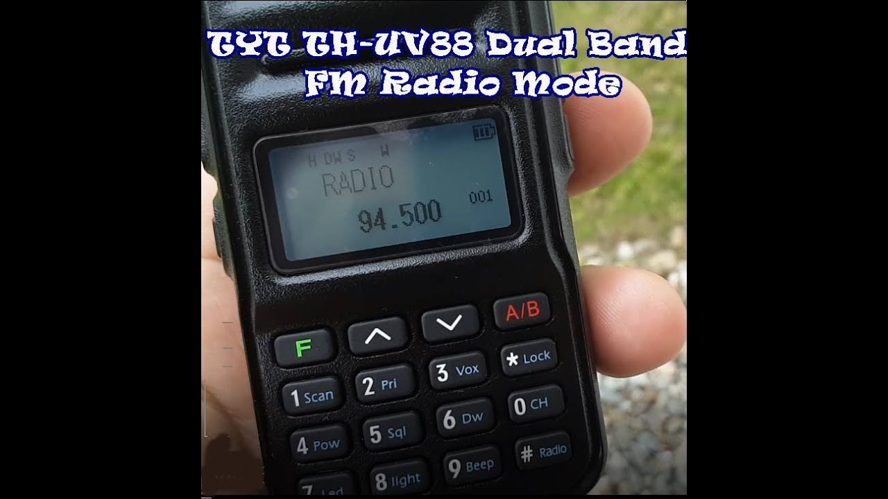 TYT TH UV88 FM Broadcast Mode RX Setup