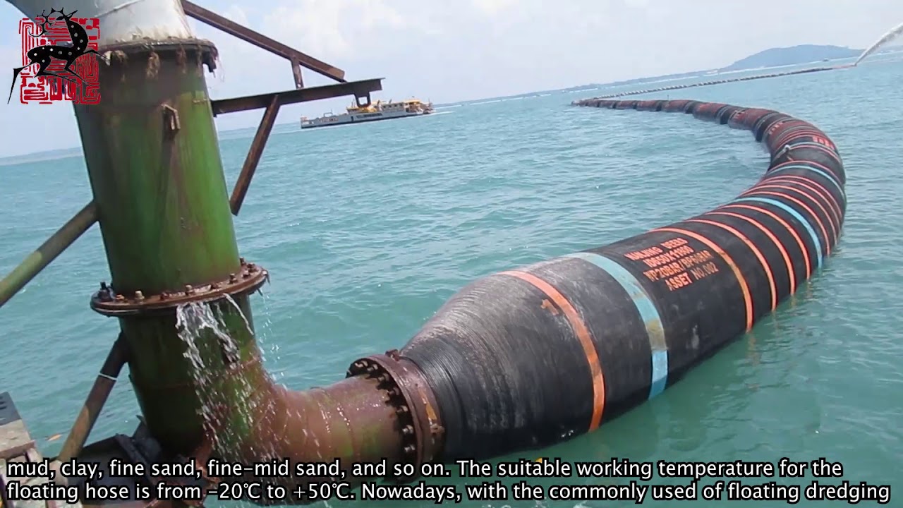 Self floating dredging hose in operation