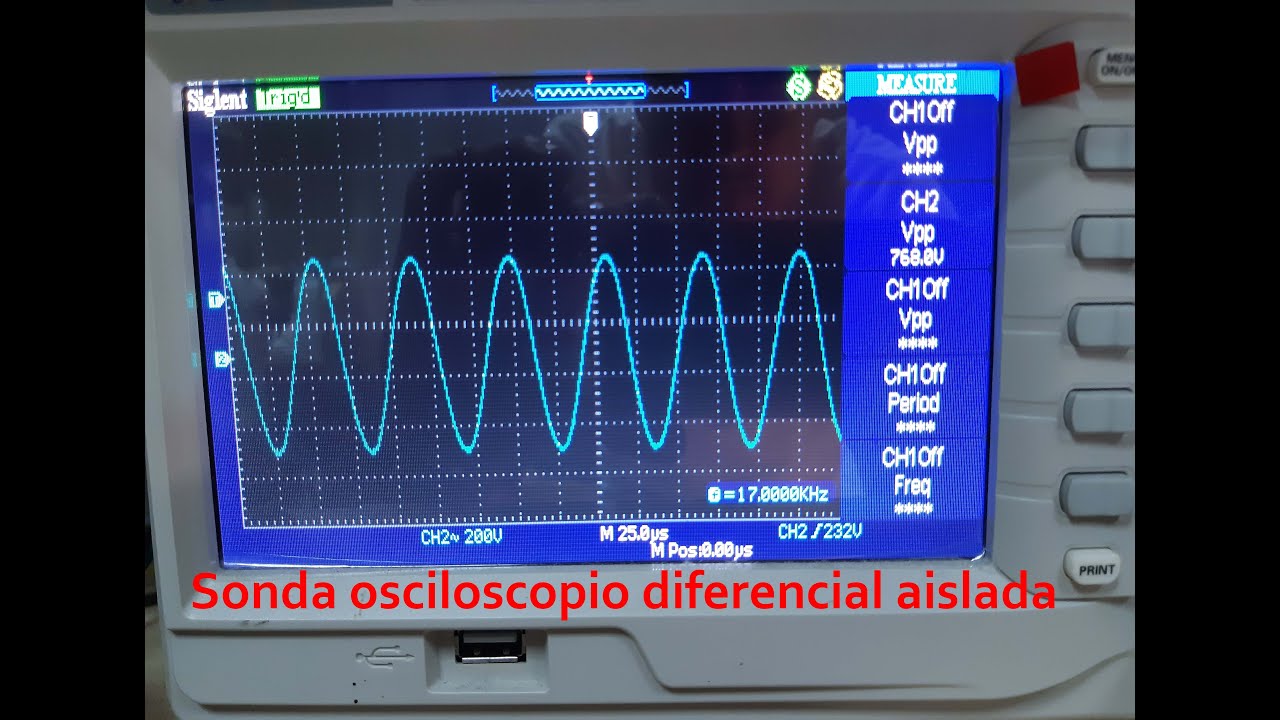 Sonda diferencial aislada de red para osciloscopio