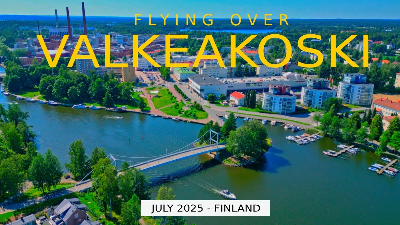 Flying Finland: Valkeakoski Town Centre, July 2025 [4K] #slowtv