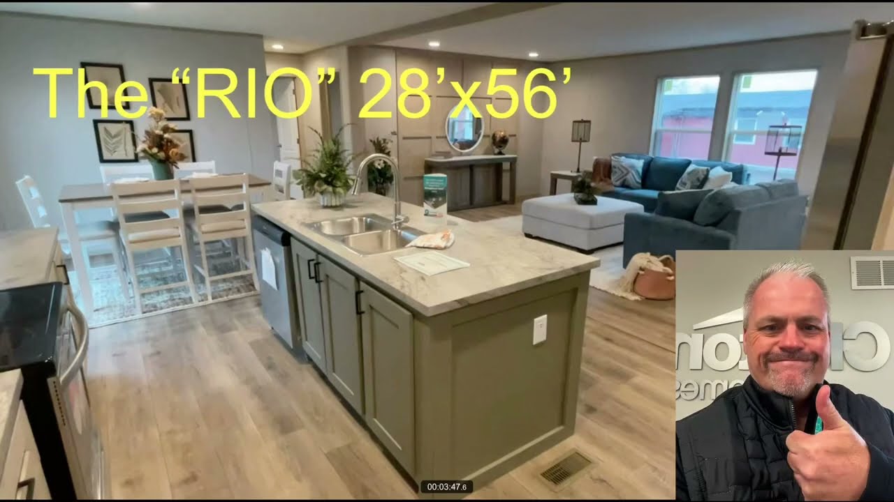 The RIO 28X56 Manufactured Home 3 BR Doublewide Open Floorplan Clayton Homes Frazeysburg Ohio