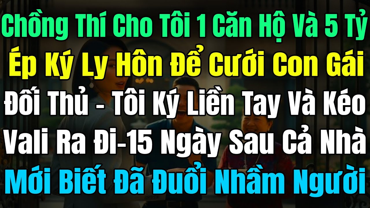 Chồng Thí Cho Tôi 1 Căn Hộ Và 5 Tỷ Bồi Thường, Ép Ký Ly Hôn Để Cưới Con Gái Đối Thủ, Tôi Ký Liền Tay