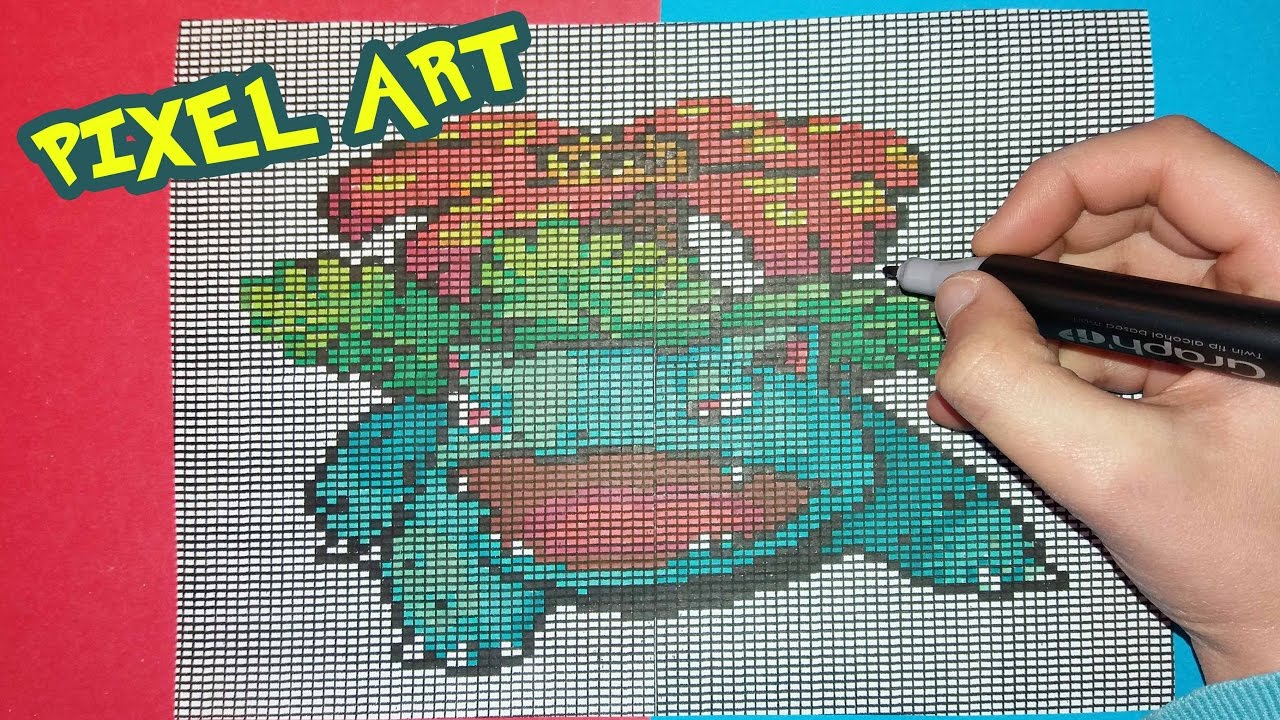 COMMENT DESSINER FLORIZARRE / VENUSAUR HOW TO DRAW? Pixel Art Pokemon
