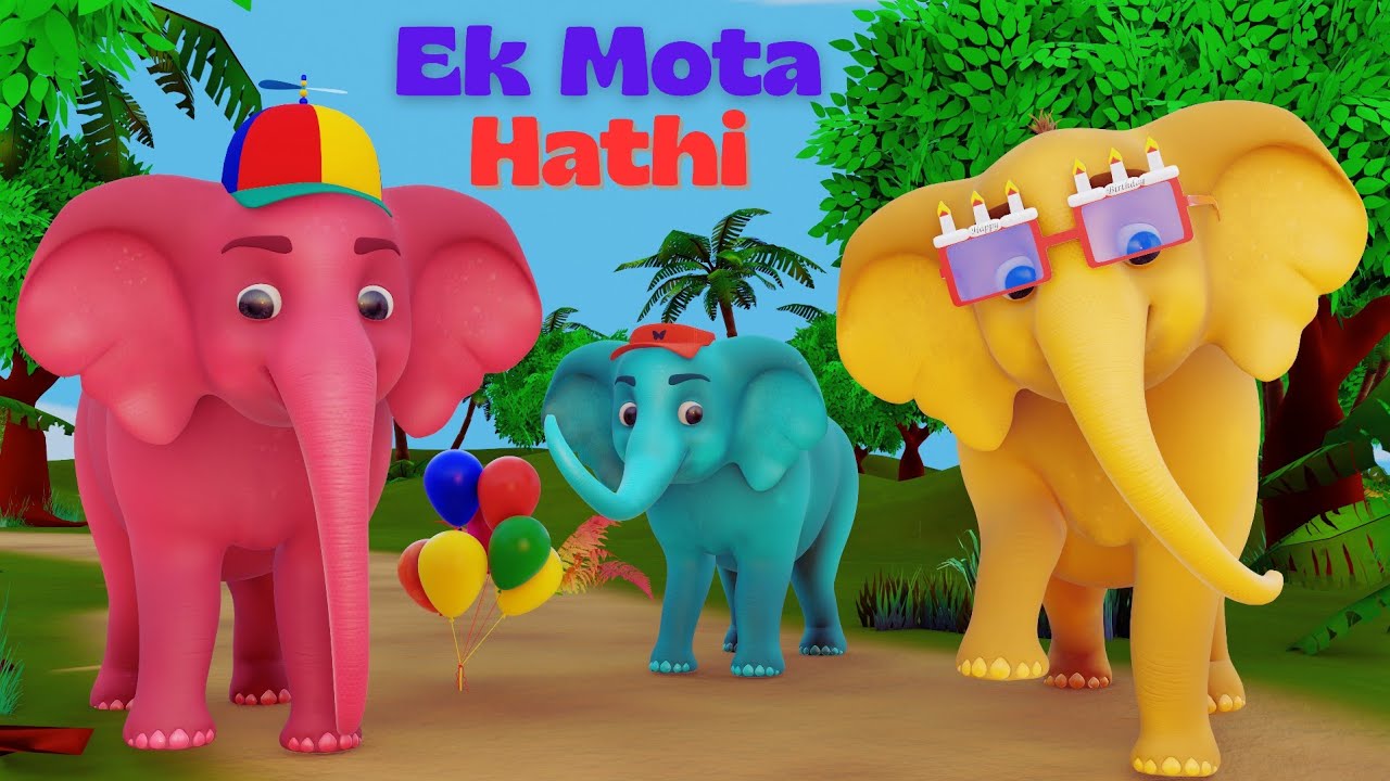 Ek Mota Hathi Ghumne Chala, एक मोटा हाथी, Nursery Poems and Cartoon Songs for Kids