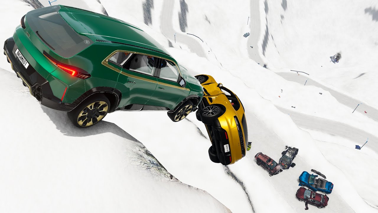 Dropping Real Cars Mods off a Cliff - BeamNG Drive Crashes